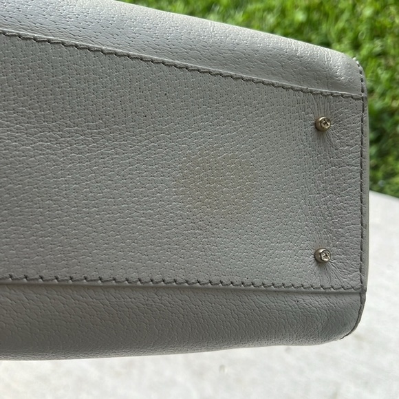 Vintage Y2K Kate Spade White Leather Barrel Satchel Handbag - Picture 9 of 11